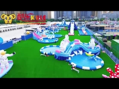 Snow World Outdoor Inflatable Waterpark Disesuaikan Dengan Kolam Ronde Besar