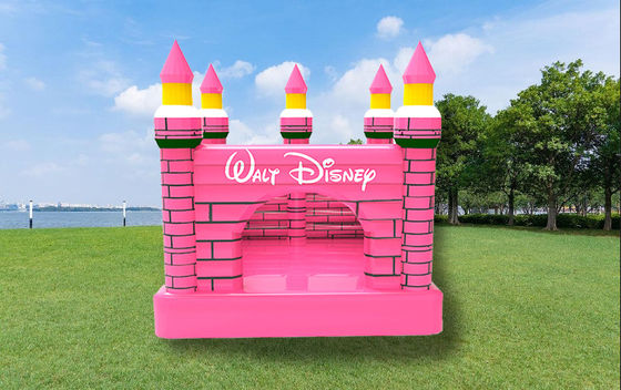 Warna Pink Inflatable Disney anak-anak inflatable benteng lompat
