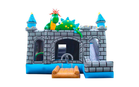 Rumah Dinosaurus Bounce Inflatable Dengan Slide Jumping Castle Untuk Anak-anak