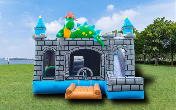 Rumah Dinosaurus Bounce Inflatable Dengan Slide Jumping Castle Untuk Anak-anak