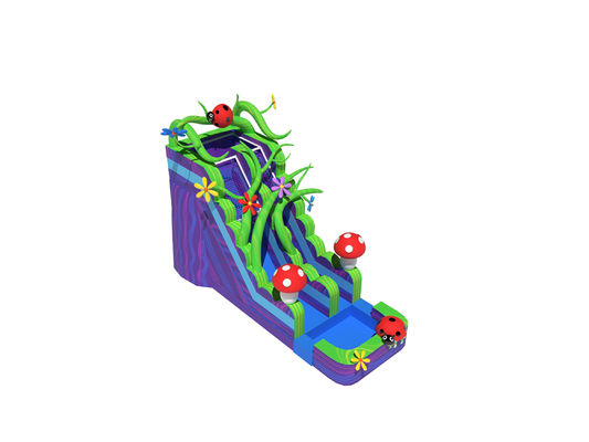 Tembok Marmer Kingdom Jamur Slide Air Inflatable Dengan Kolam Renang