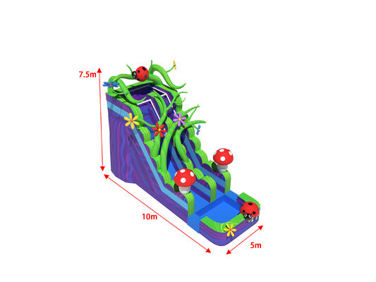 Tembok Marmer Kingdom Jamur Slide Air Inflatable Dengan Kolam Renang
