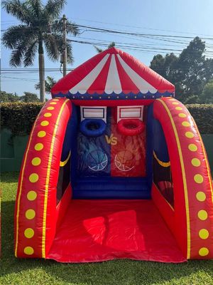 PVC Tarpaulin Inflatable Basketball Game Aktivitas Karnaval Untuk Taman