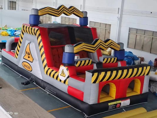 Penghalang Bahaya Rumah Bouncing Inflatable Kastil Dengan Dua Slide