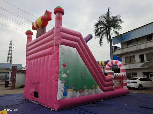 Candy World Pink Style Slide Inflatable Untuk Sewa Acara Partai
