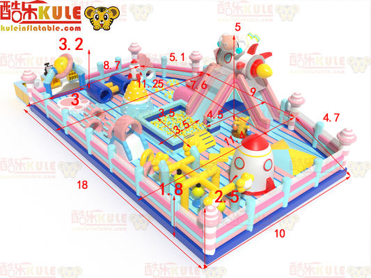 Tema Rocky Dengan Bola Samudra Inflatable Anak-anak Bouncy Castle