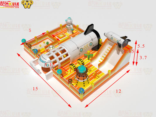 Airplane Theme Park Inflatable Bouncy Castle Dengan Slide Jumping Bed