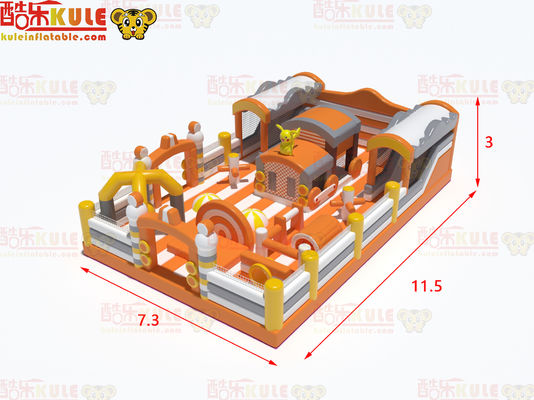 Kastil Melompat Gaya Oranyeu Kuning dengan Slide Game