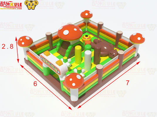 Ukuran Kecil Jamur Inflatable Jumping Castle Untuk Anak Usia Dini
