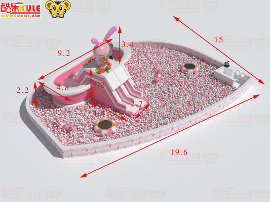 Bak Mandi Slide Inflatable Pink Dan Putih untuk Big Balls Pool