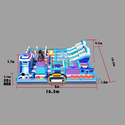 Anak-anak Bouncy Castle dengan Slide Jumping Menekuk rintangan Kursus