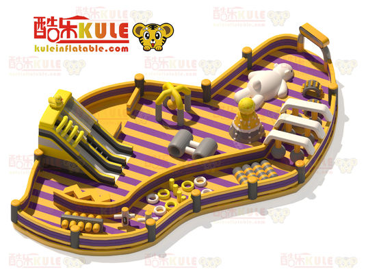 Customized Irregular Bentuk Inflatable Castle (kuning & Ungu)