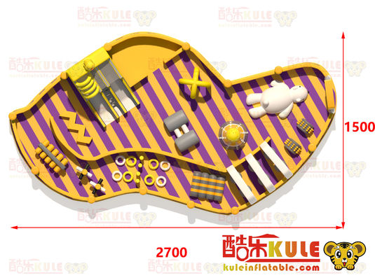 Customized Irregular Bentuk Inflatable Castle (kuning & Ungu)