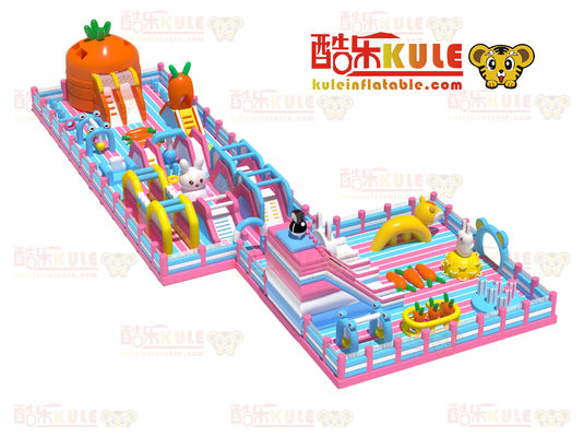 Carrot Inflatable Kids Jumping Castle (Jingga & Biru & Pink)