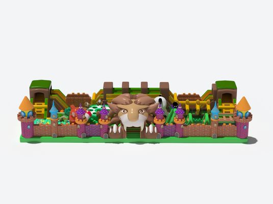 Lion Theme Park Slide Inflatable Jumping Castle Untuk Anak-anak