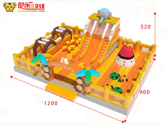 Magic Castle Bounce House Inflatable Taman bermain Oranye Kuning