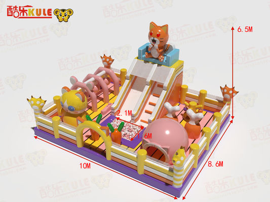 Bouncing Jumping Inflatable Castle Pink Warna Kuning Untuk Anak-anak