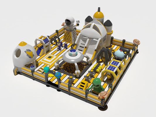 Alien Rocket Space Park Kastil Bounce Inflatable Dengan Slide
