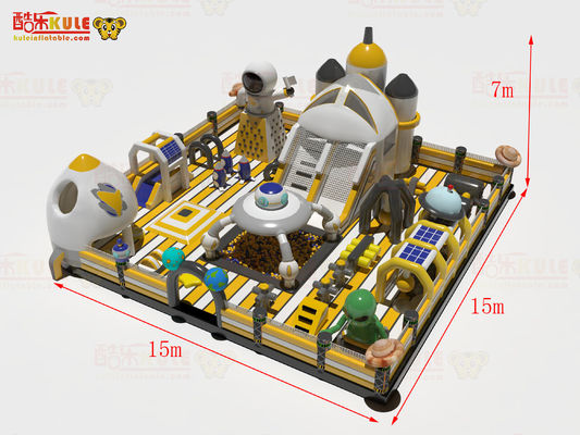 Alien Rocket Space Park Kastil Bounce Inflatable Dengan Slide