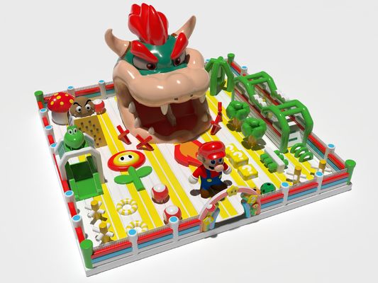 Anak-anak Hewan Naga Kastil Bouncing Inflatable Dengan Hambatan