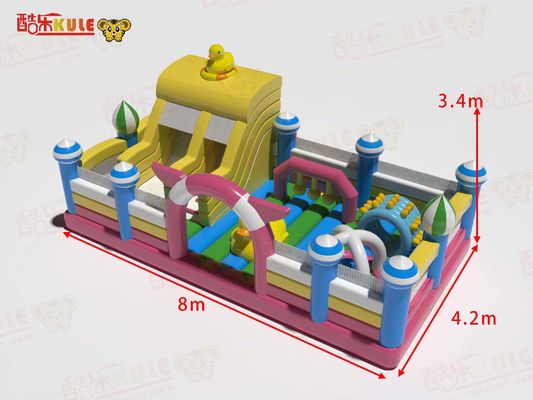 Kastil kecil yang bisa tertiup Duck Park Kuning Pink Biru