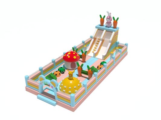 Kelinci Wortel Jamur Bouncy Inflatable Castle Dengan Slide
