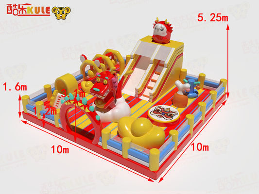 PVC Tarpaulin Dragon Park Inflatable Jumping Castle Untuk Anak-anak