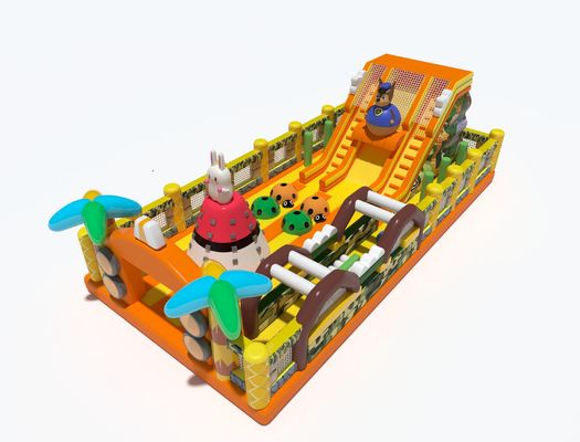 Rabbit Cimbing Bouncy Inflatable Castle Dengan Slide dan Hambatan