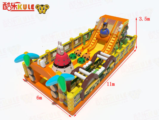 Rabbit Cimbing Bouncy Inflatable Castle Dengan Slide dan Hambatan