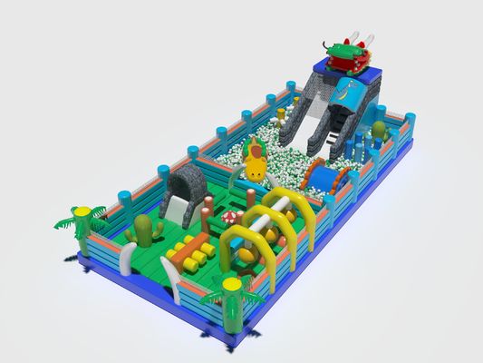 Customized Inflatable Slide Jumping Castle Dengan Big Ocean Balls Pool