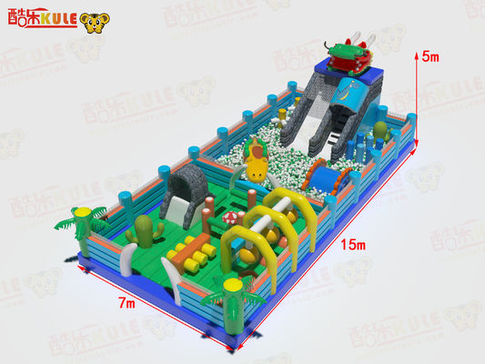 Customized Inflatable Slide Jumping Castle Dengan Big Ocean Balls Pool
