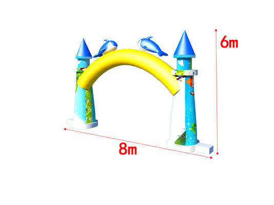 Ocean Dolphin Inflatable Arches 8*6m Untuk Acara Pesta Iklan Luar Ruang