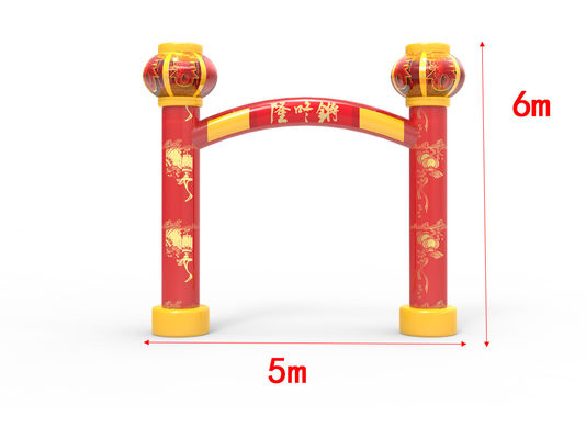 Aktivitas Luar Ruangan Bangku Inflatable Warna Merah 5 * 6m Untuk Tahun Baru Cina