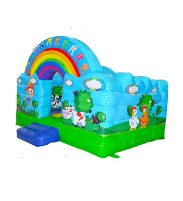 Benteng Bouncy Glassland Inflatable untuk Taman bermain anak-anak di luar ruangan
