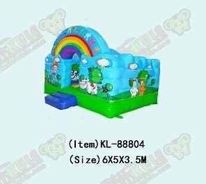 Benteng Bouncy Glassland Inflatable untuk Taman bermain anak-anak di luar ruangan