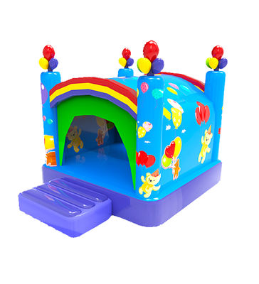Tarpaulin Bulanan Bulat Terbakar Penghalang Kursus Bouncy Castle Custom Logo