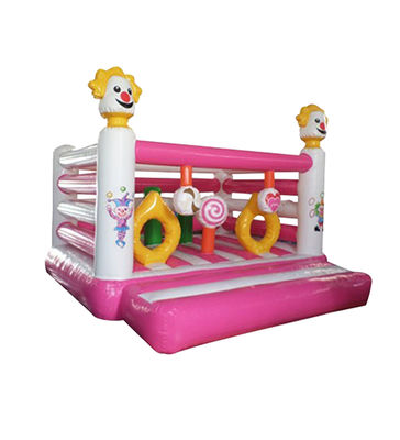 Double Stitching Inflatable Bulat Lingkaran Hambatan Kursus Bouncy Castle Logo Pencetakan