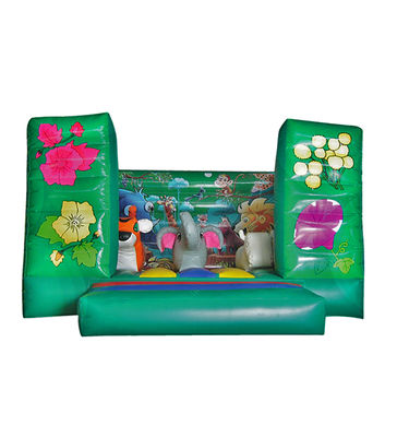 Komersial Warna Hijau Gajah Inflatable Bouncy Castle Untuk Anak