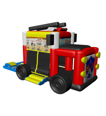 Truk Pemadam Kebakaran Kastil Inflatable Bounce House untuk Anak-anak