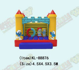 Smurfs Inflatable Jumping Castle Dengan Pilar Dan Lingkaran