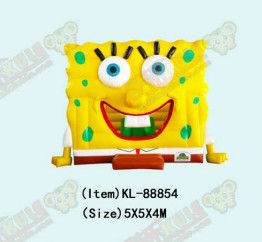 Yellow SpongeBob Inflatable Bouncy Castle Untuk Anak-anak Melompat