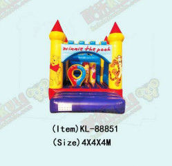 Winnie The Pooh Inflatable Bouncy Castle Dengan Pilar Lingkaran Kecil