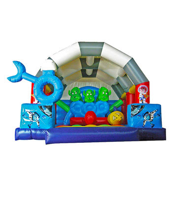 Lingkaran Bulat Terbakar Kursus Hambatan Bouncy Castle 5*4*4m