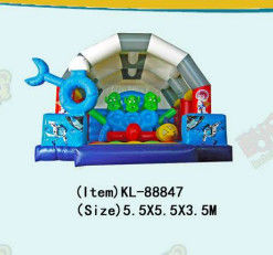 Lingkaran Bulat Terbakar Kursus Hambatan Bouncy Castle 5*4*4m