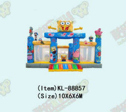 SpongeBob bertema benteng kembung warna biru dan kuning