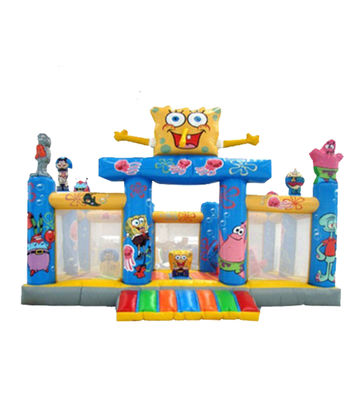 SpongeBob bertema benteng kembung warna biru dan kuning