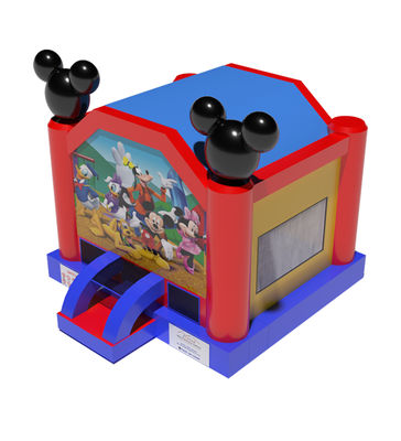 Rumah Bounce Commercial Inflatable Dengan Pola Mickey Mouse