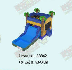 Palm Tree Commercial Inflatable Bouncy Castle Dengan Slide Air