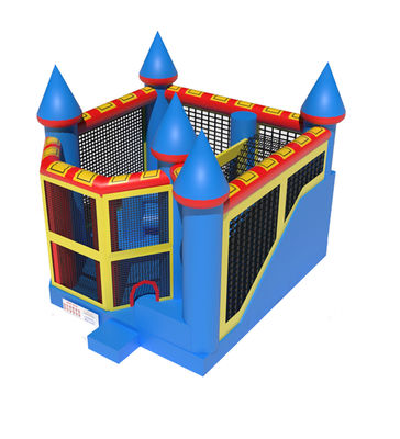Anak-anak Bermain Rumah Bouncing Commercial Inflatable Dengan Slide