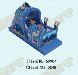 Hewan Laut Tema Rumah Bounce Inflatable Dengan Slide Kecil